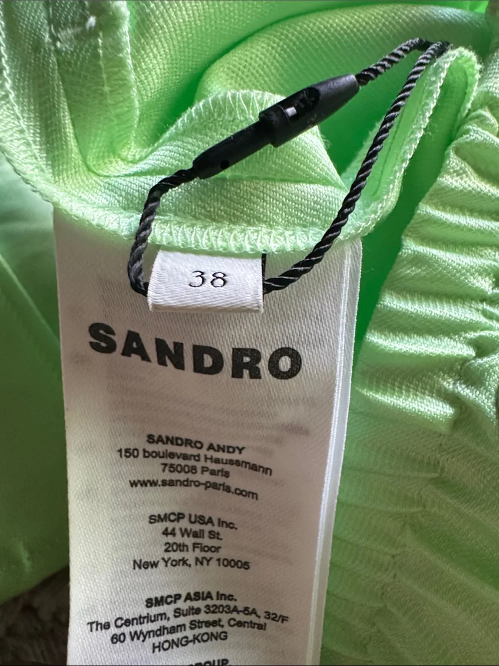 Sandro Neon Green Elastic Waist Shorts Set